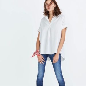 Madewell courier button back shirt in white